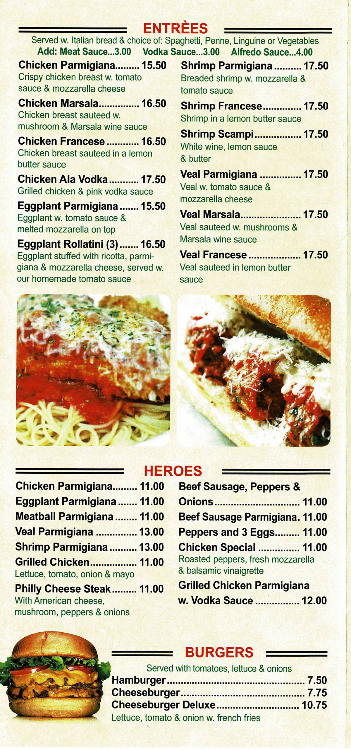 Bella Roma Menu